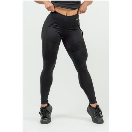 NEBBIA women's high waist leggings intense mesh gold s