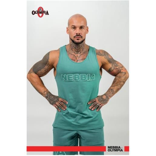 NEBBIA gym tank top strength man green xxl