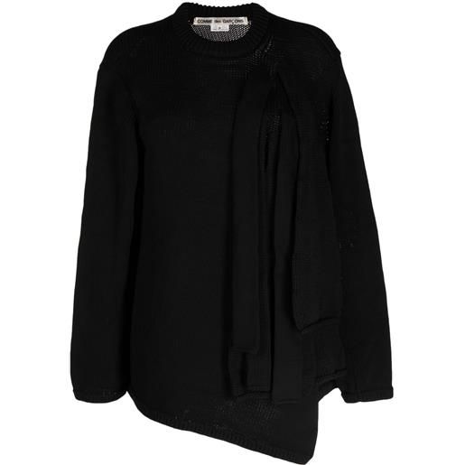 Comme Des Garçons maglione con dettaglio arricciato - nero