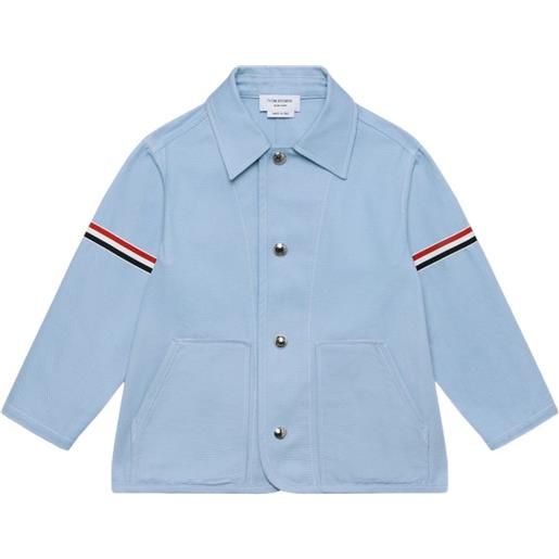 Thom Browne Kids camicia con maniche a righe - blu