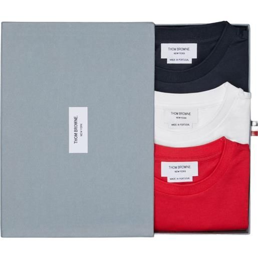 Thom Browne Kids t-shirt in cotone con stampa (3 pezzi) - rosso