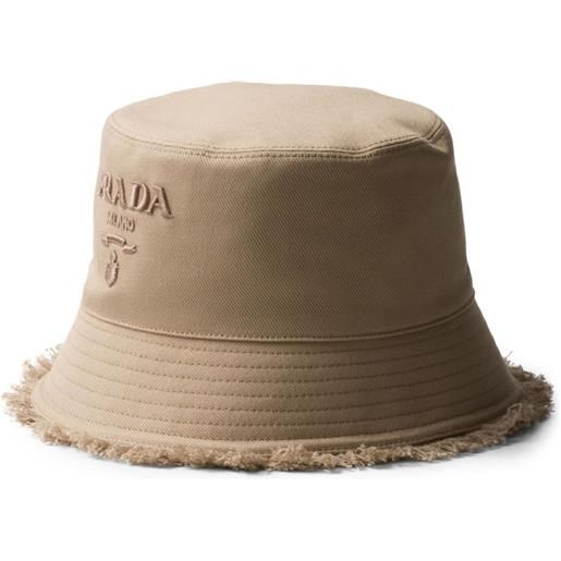 Prada cappello bucket con ricamo - toni neutri