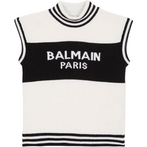 Balmain Kids top con logo - bianco