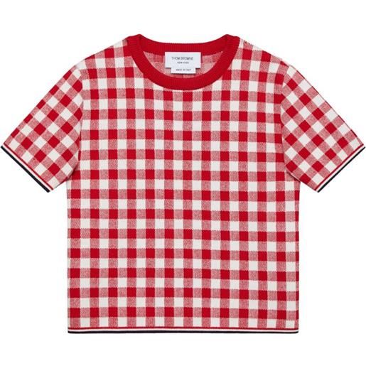 Thom Browne Kids t-shirt a quadri - rosso