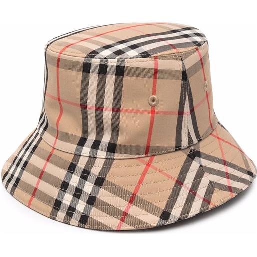 Burberry Kids cappello bucket con motivo vintage check - marrone