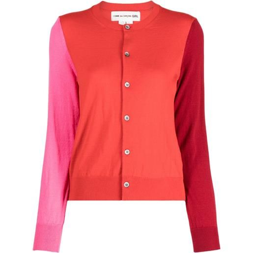 Comme Des Garçons Girl maglione girocollo con design color-block - rosso