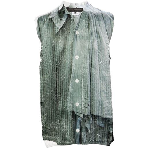 Comme des Garçons Homme Plus canotta con bottoni - verde