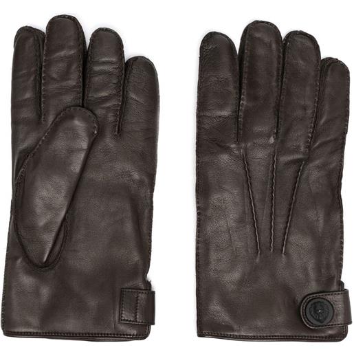Billionaire guanti con logo goffrato - marrone