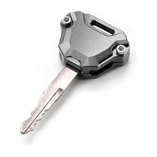 CCYYMOWOK moto protezione custodia copertura per chiave in ​​alluminio per kawasaki z900 z650 ninja 650 500 1000 versys650 2017-2024 z400 z500 ninja400 ninja500 se eliminator 500 accessori (grigio)