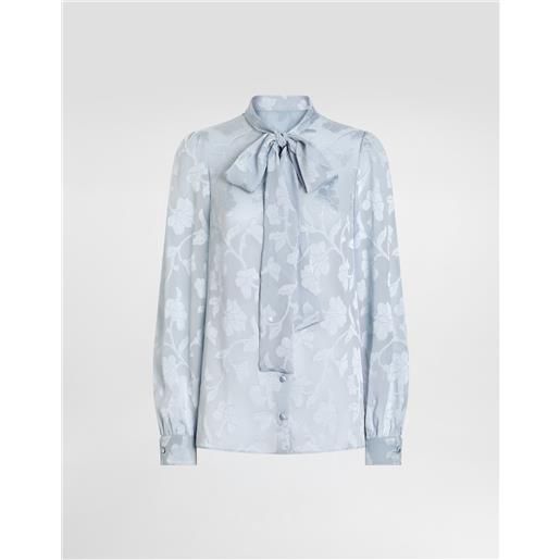 Dolce & Gabbana camicia in chiffon jacquard fil coupé floreale
