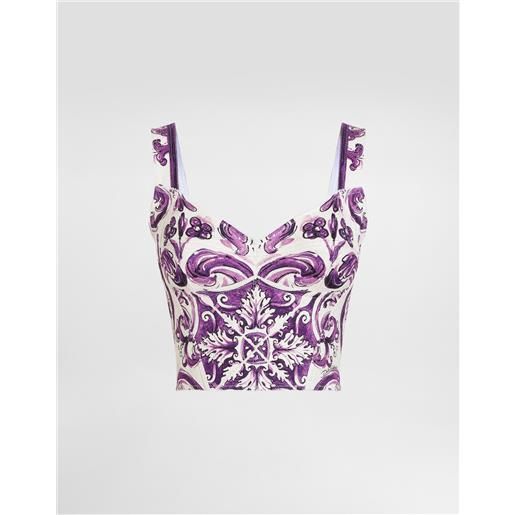 Dolce & Gabbana bustier stampa maiolica