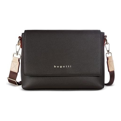 bugatti ella borsa a spalla da donna, borsa a tracolla in pelle sintetica - nera