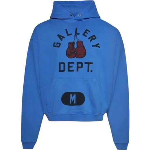 GALLERY DEPT. felpa "royal blue" con cappuccio e logo guanti da boxe