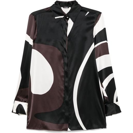 Kiton camicia con stampa astratta - marrone