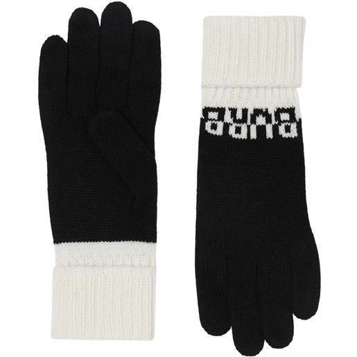 Burberry guanti bicolore - nero