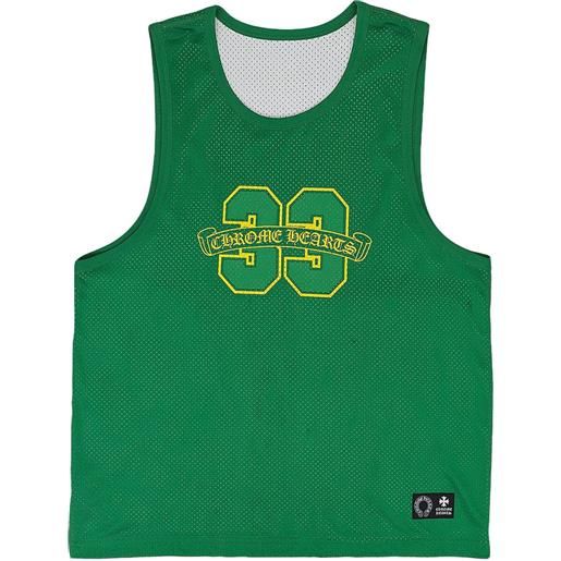 Chrome Hearts canotta in jersey con inserto in rete - verde