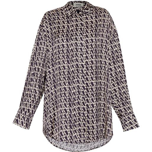 AERON camicia flint con stampa - nero
