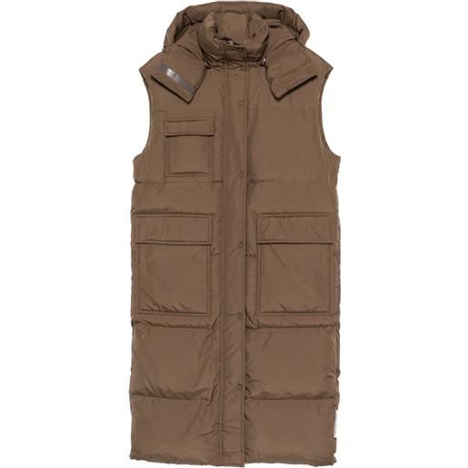 Marc O'Polo gilet trapuntato con cappuccio - marrone