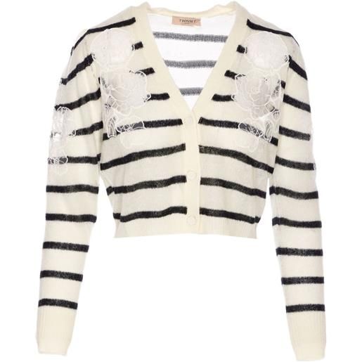TWINSET cardigan a righe - bianco