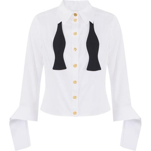 Elisabetta Franchi camicia con fiocco - bianco