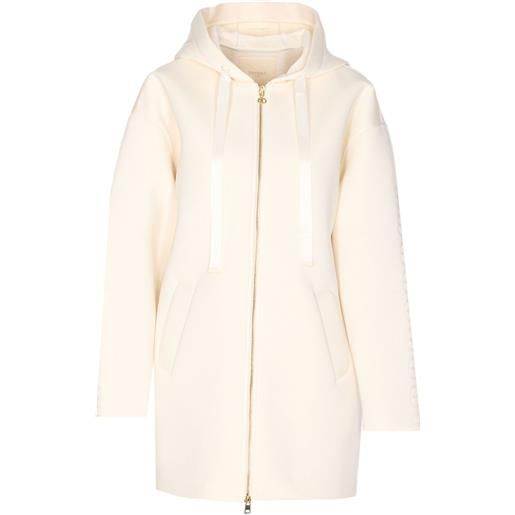TWINSET cappotto con zip e cappuccio - bianco