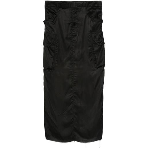 Rick Owens gonna midi con frange - nero