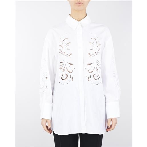 TWIN SET camicia oversize in popeline con ricamo