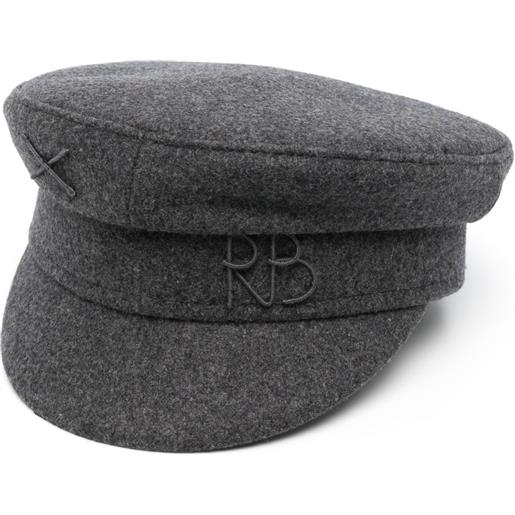 Ruslan Baginskiy cappello baker boy con monogramma - grigio