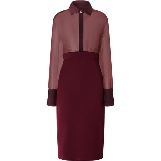 Genny abito midi con cristalli - rosso