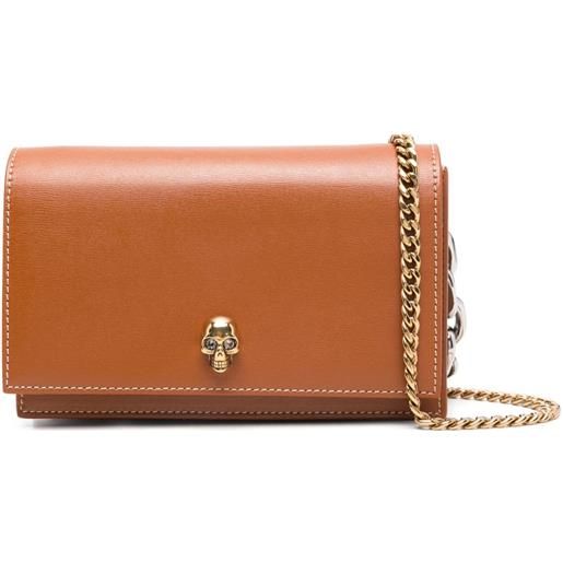 Alexander McQueen borsa a tracolla con applicazione - marrone
