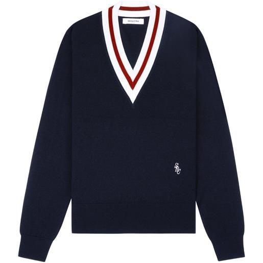Sporty & Rich maglione in maglia fine - blu