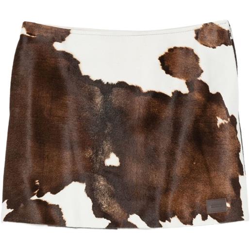 Moschino minigonna con stampa pezzata - marrone
