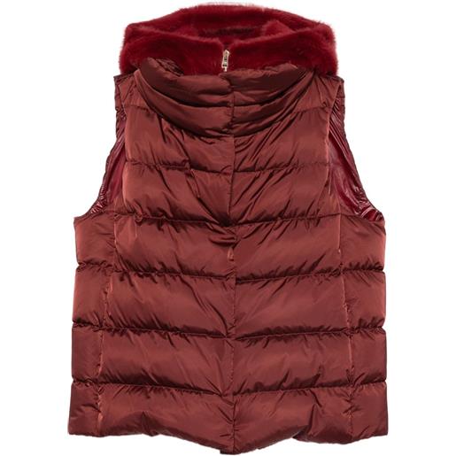 Herno gilet con orlo in pelliccia - rosso