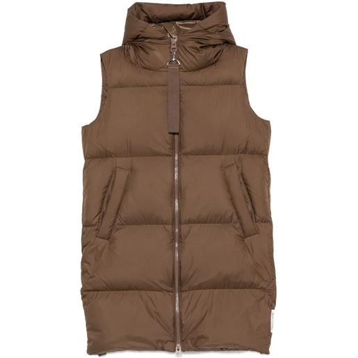 Marc O'Polo gilet trapuntato con cappuccio - marrone