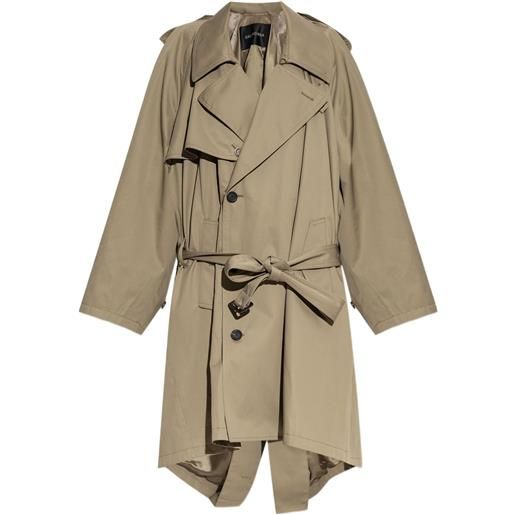 Balenciaga trench monopetto con cintura - verde