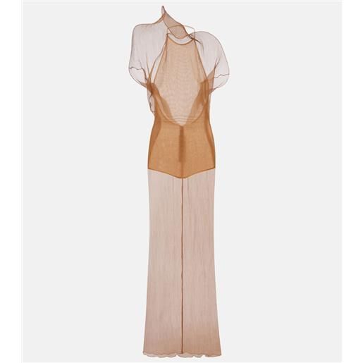 Magda Butrym abito lungo in organza di seta trasparente