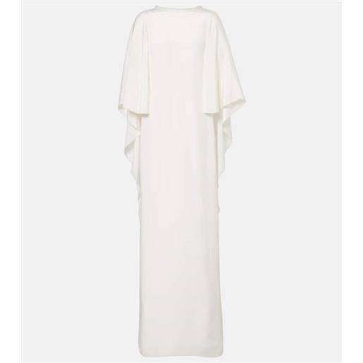 Max Mara abito lungo poker in seta con mantella