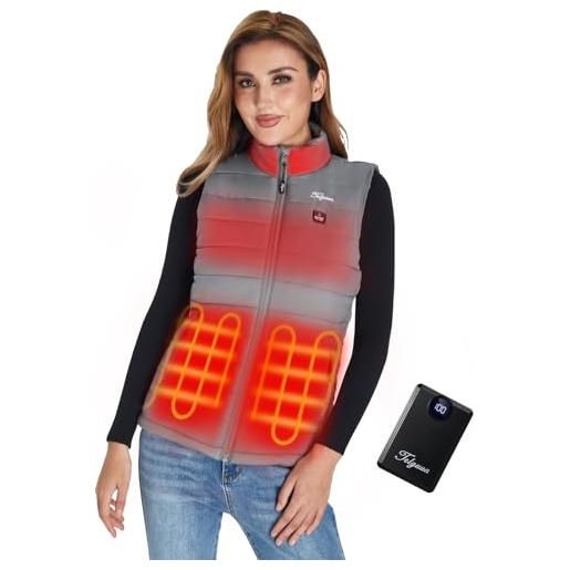 Telguua gilet riscaldato per donna, giubbotto riscaldato 12000mah 5v giacca riscaldata elettrico 3 livelli di temperatura, lavabile per il calore interno invernale, attività all'aperto