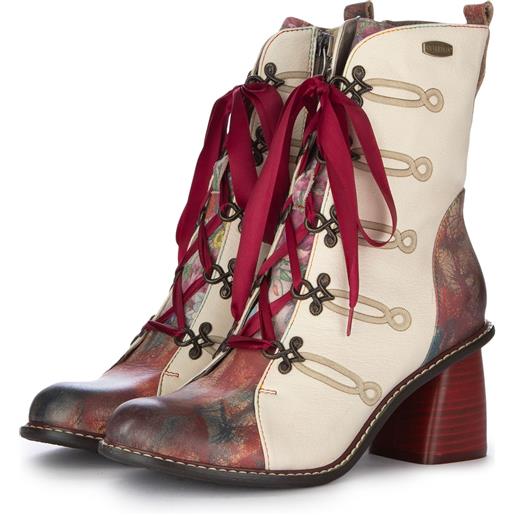 LAURA VITA | stivali con tacco evcao beige rosso