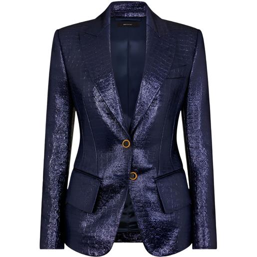 TOM FORD blazer con effetto coccodrillo - viola