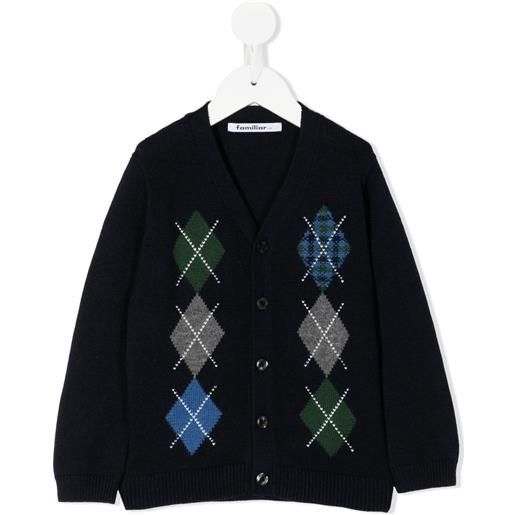 familiar cardigan a rombi - blu