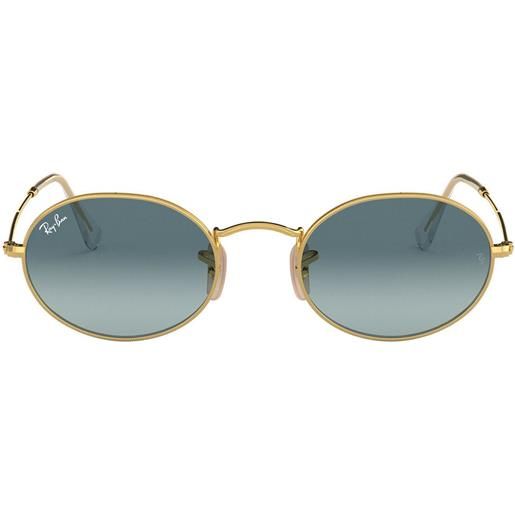 Ray-Ban occhiali da sole rb3547 001/3m oval oro/blu sfumato unisex