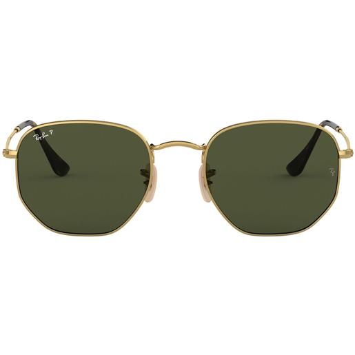 Ray-Ban occhiali da sole rb3548n 001/58 hexagonal oro/verde g-15 unisex polarizzati