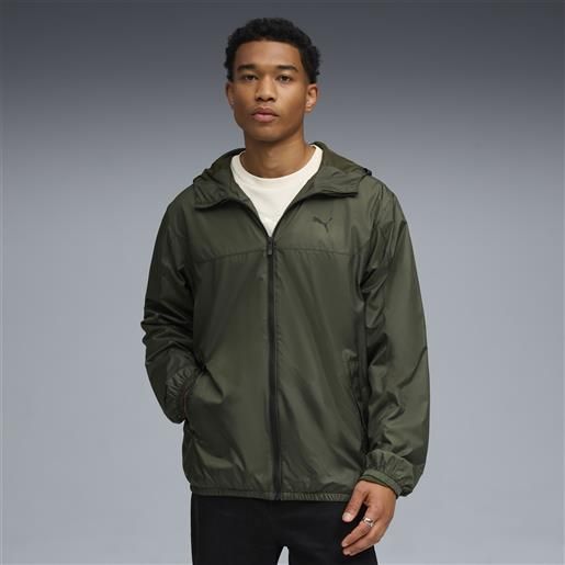 PUMA giacca a vento essentials vestibilità regolare da uomo, abbigliamento, verde, xl