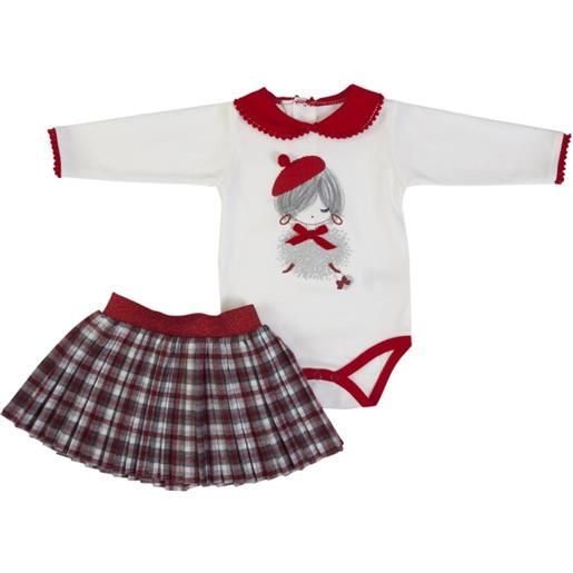 Fs - Baby completo neonata bambina inverale body + gonna