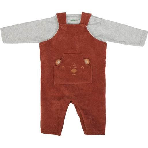 Fs - Baby completo con salopette bambino velluto - amici della foresta