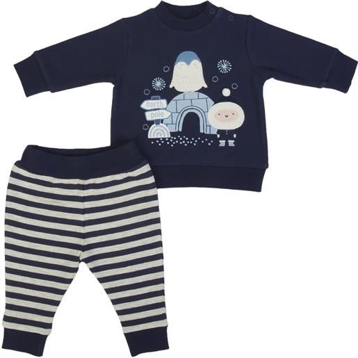 Fs - Baby set tuta completo in cotone felpato - eskimo