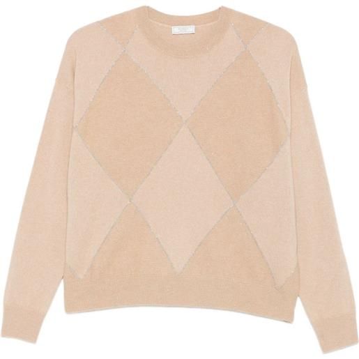 Peserico maglione a rombi - toni neutri