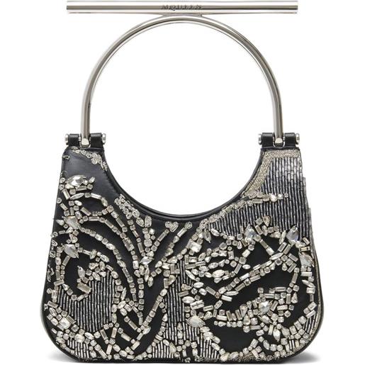 Alexander McQueen borsa t-bar mini - nero