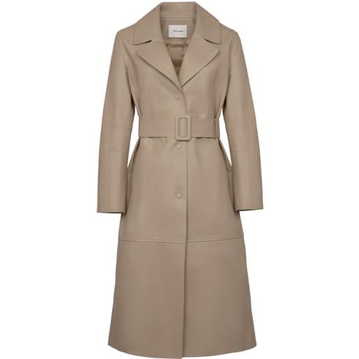 Yves Salomon trench in pelle - toni neutri